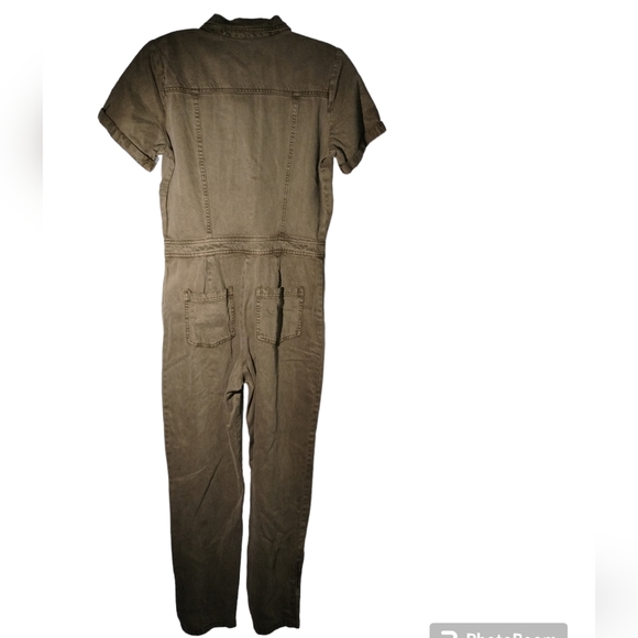 YFB Denim Jumpsuit XS or M Olive Button down s/s nwt - Picture 4 of 12